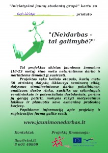 (Ne)darbas-tai galimybė plakatas